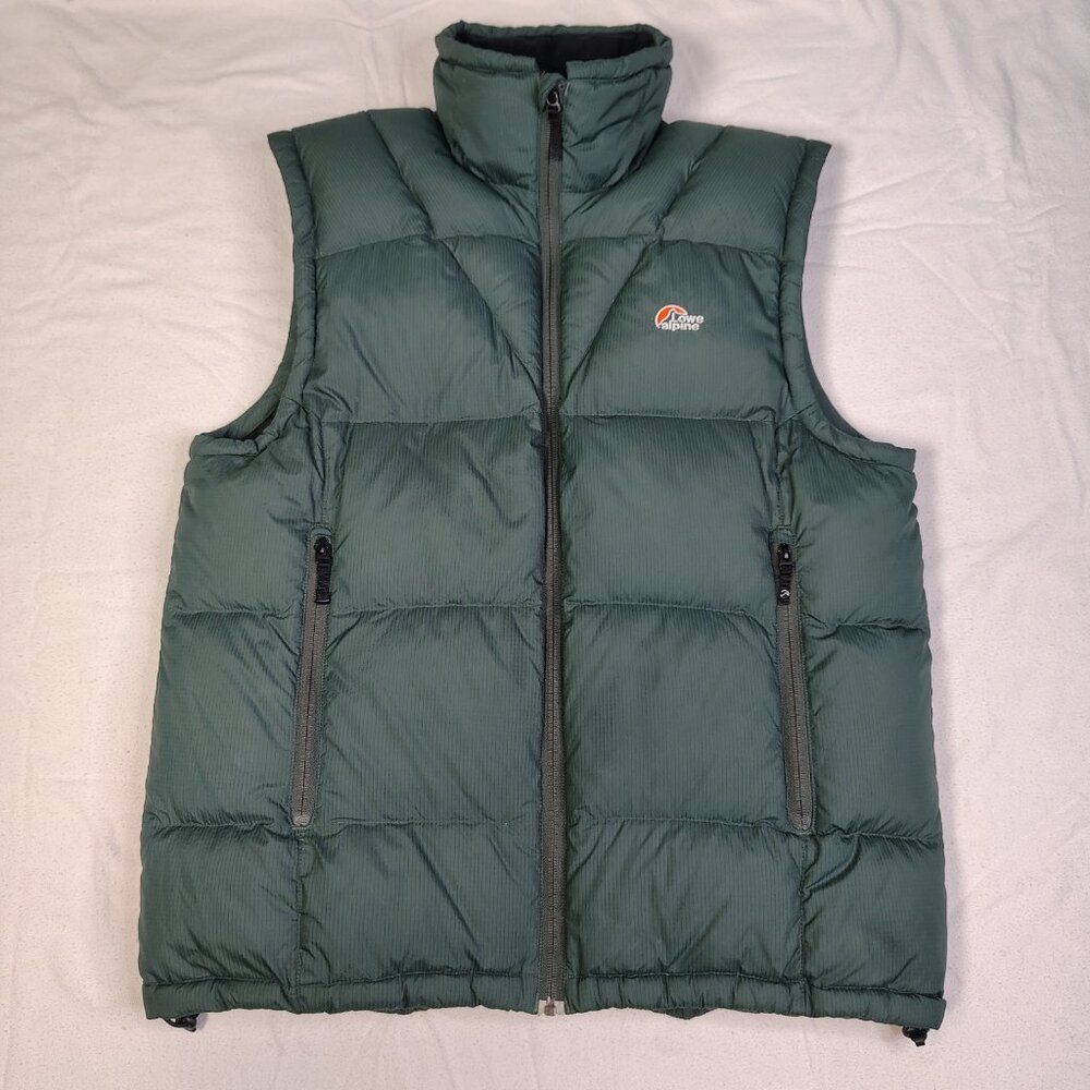Lowe Alpine Ladakh Down Vest Mens Size Medium Green‎ Rip-Stop Down Full Zip